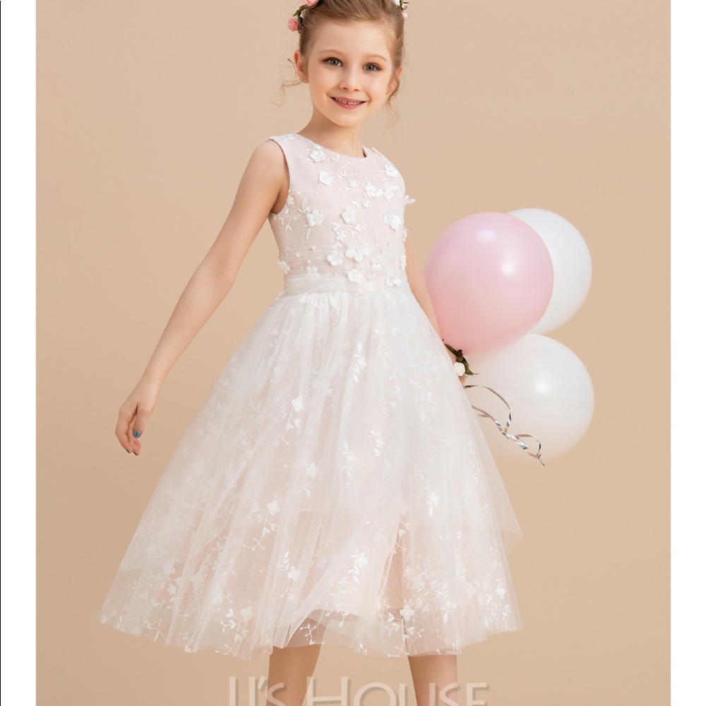 JJ’s House flower girl dress. Pearl pink. Size 6